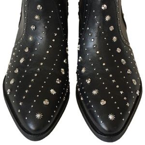 Shoes Black Silver Brian Studded Western